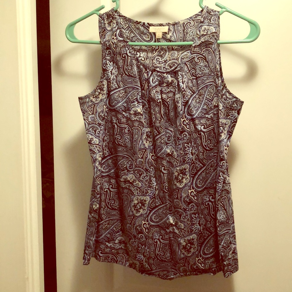Talbots Paisley Cotton Sleeveless Top